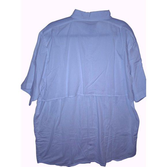 Big Sky Outfitters Mens White Short Sleeve Button-Up Fishing Shirt Size XXL - Picture 4 of 6